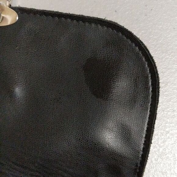 Harley Davidson black pebbled leather small satchel bag riding moto studded - Picture 5 of 7